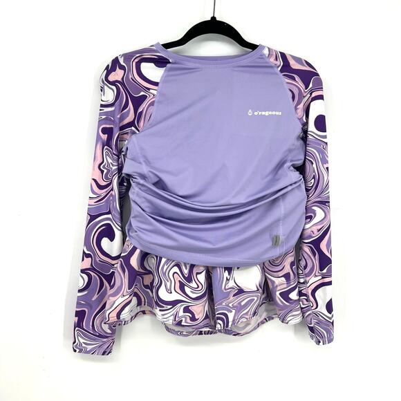 O'rageous Active Matching Long Sleeve Top Shorts Set UPF 50 Junior Girls L XL - Picture 1 of 9